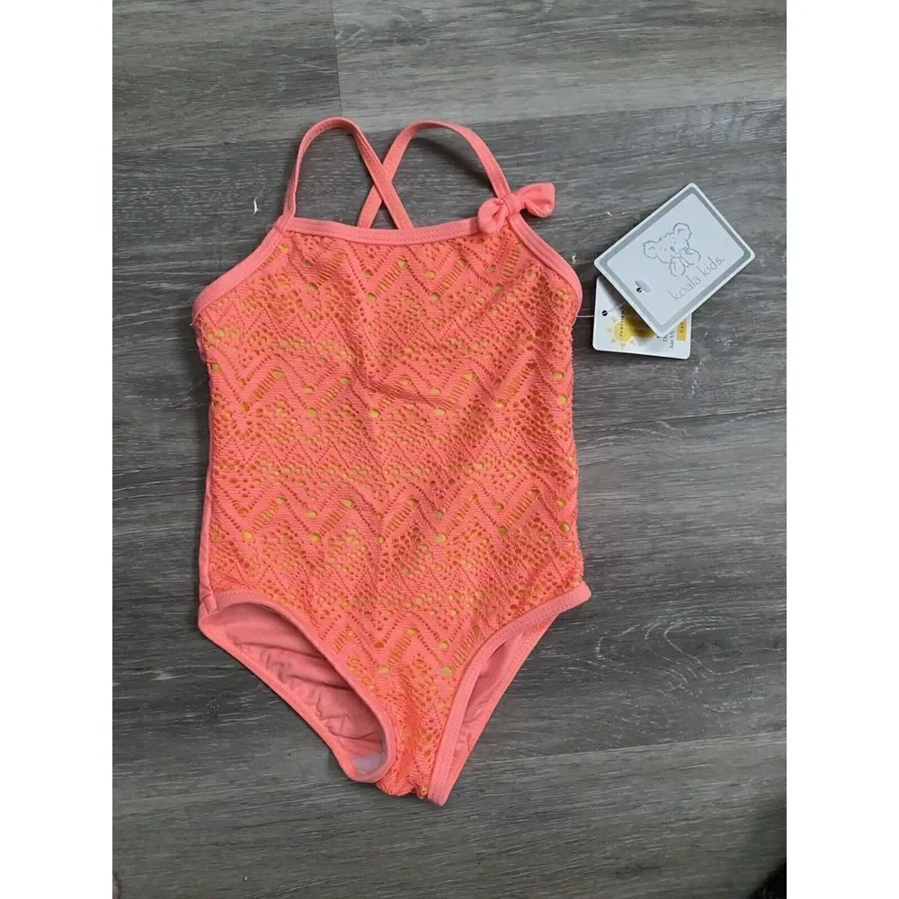 Koala Kids Girls 24 Months 1 Piece Pink Bathing Suit Swimsuit New Baby UPF 50